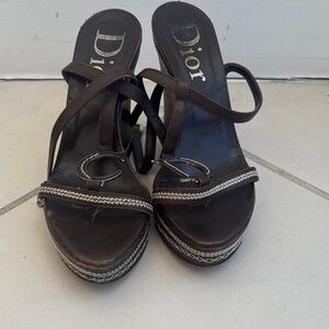 Dior Women's Dark Brown Platform Sandals